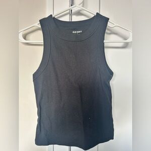 Old Navy Jet Black Women's Muscle Crop Tank Top